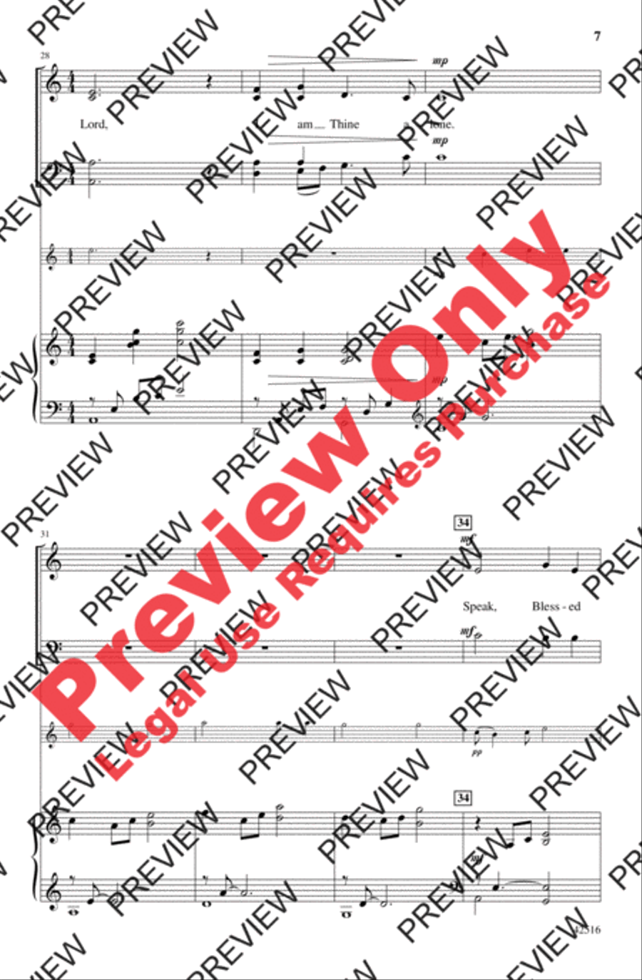 Speak, Lord, in the Stillness 4-Part scores gallery preview page 7
