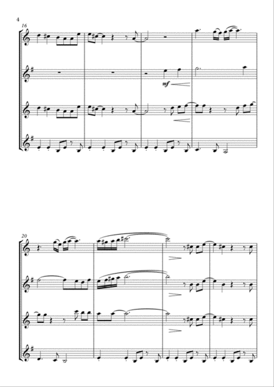 Can You Feel It Saxophone Quartet scores gallery preview page 4