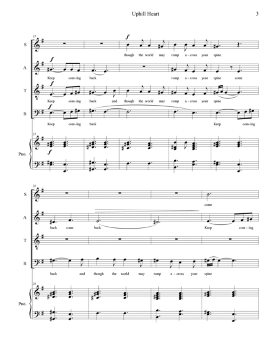 Uphill Heart - Score Only A Cappella scores gallery preview page 3