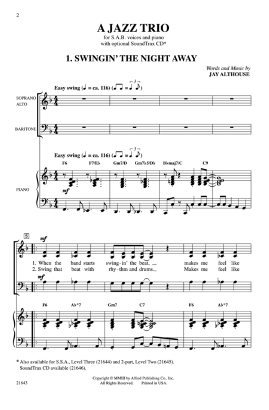 A Jazz Trio A Jazz Trio 3-Part scores gallery preview page 2