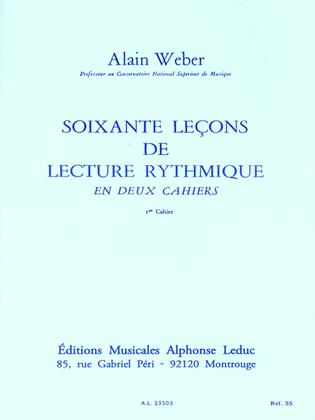 Book cover for 60 Lecons De Lecture Rythmique - Volume 1
