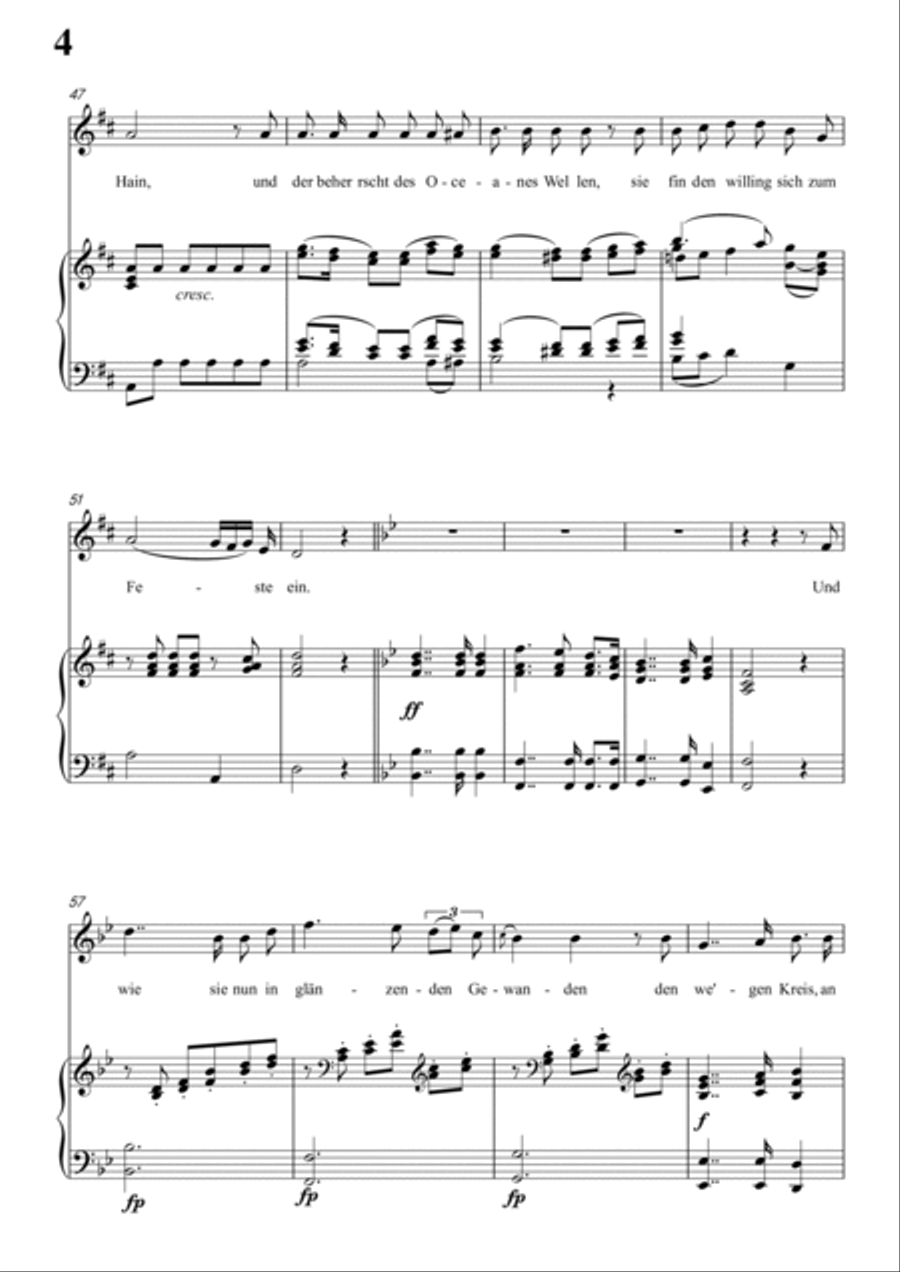 Schubert-Uraniens Flucht(Urania's Flight),D.554 in G for Vocal and Piano Voice scores gallery preview page 5