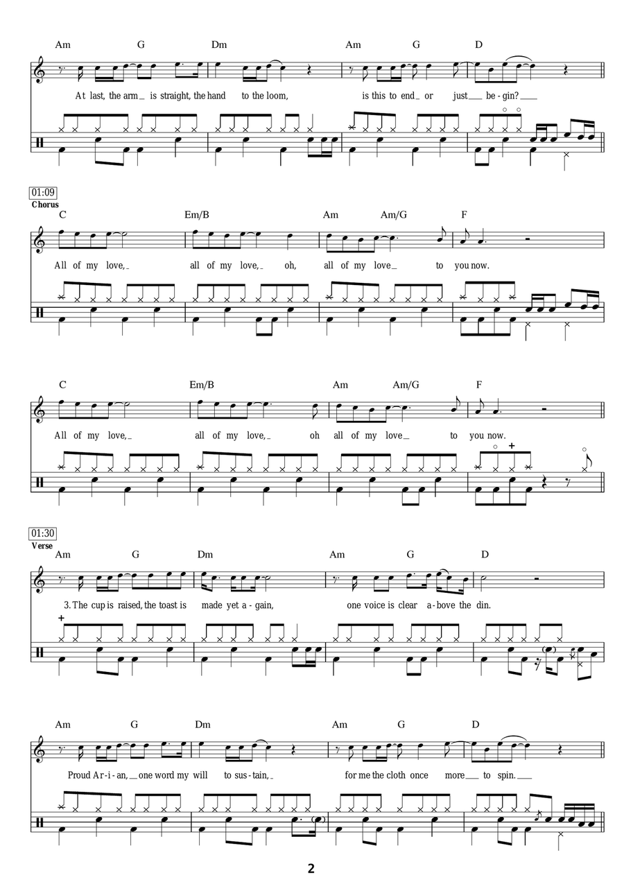 All My Love All My Love Drum Set scores gallery preview page 2