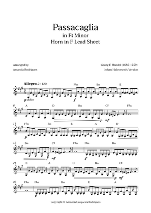 Passacaglia - Easy Horn in F Lead Sheet in F#m Minor (Johan Halvorsen's Version)
