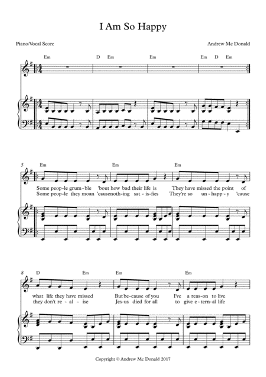 I Am So Happy Voice scores gallery preview page 2
