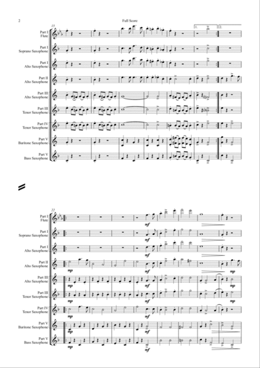 Stars and Stripes forever - Sousa - Saxophone Quintet Saxophone Quintet scores gallery preview page 2