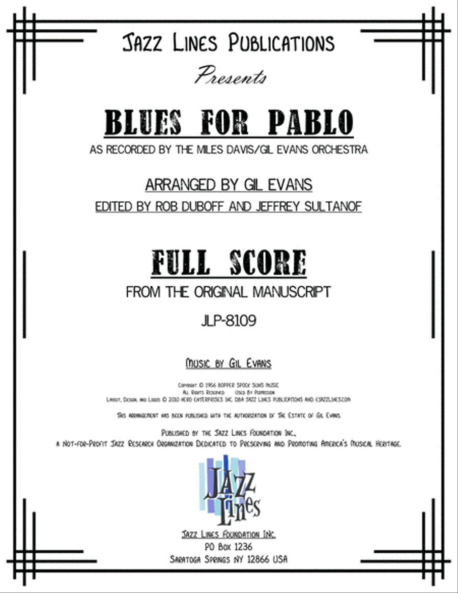 Blues For Pablo Orchestra scores gallery preview page 1