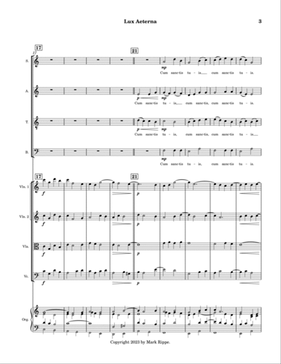 Lux Aeterna (StA C00190) 4-Part scores gallery preview page 4