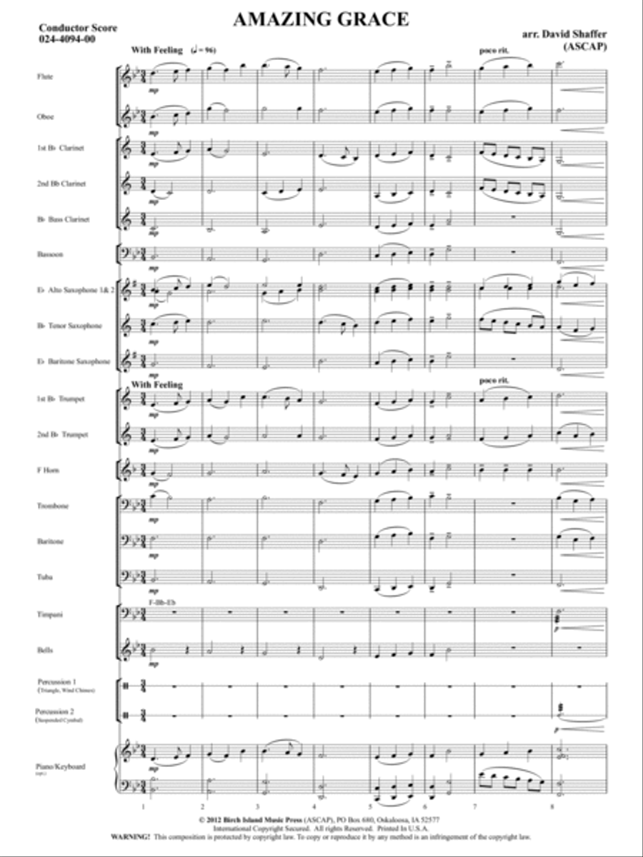 Amazing Grace Amazing Grace Concert Band scores gallery preview page 2