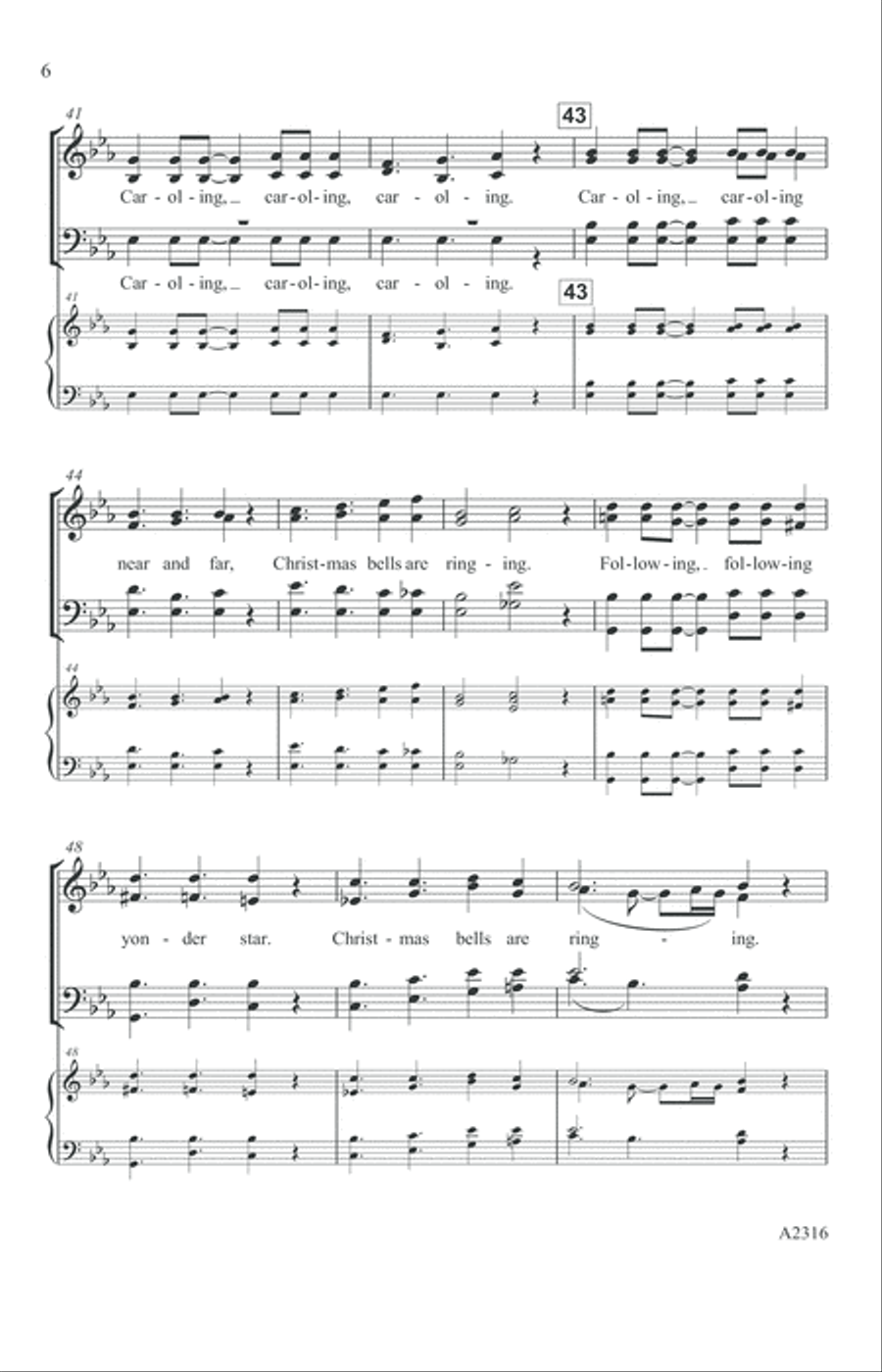 Caroling, Caroling (arr. Michele Weir) 4-Part scores gallery preview page 5