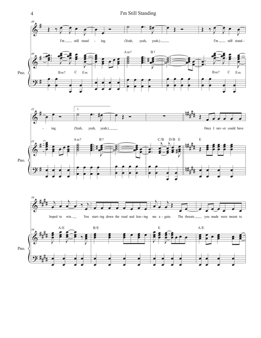 I'm Still Standing I'm Still Standing Unison Choir scores gallery preview page 4