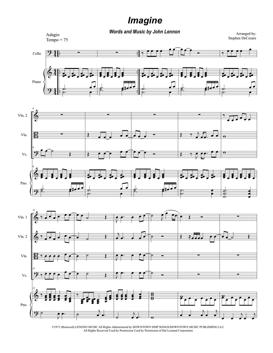 Imagine Piano Quintet scores gallery preview page 1