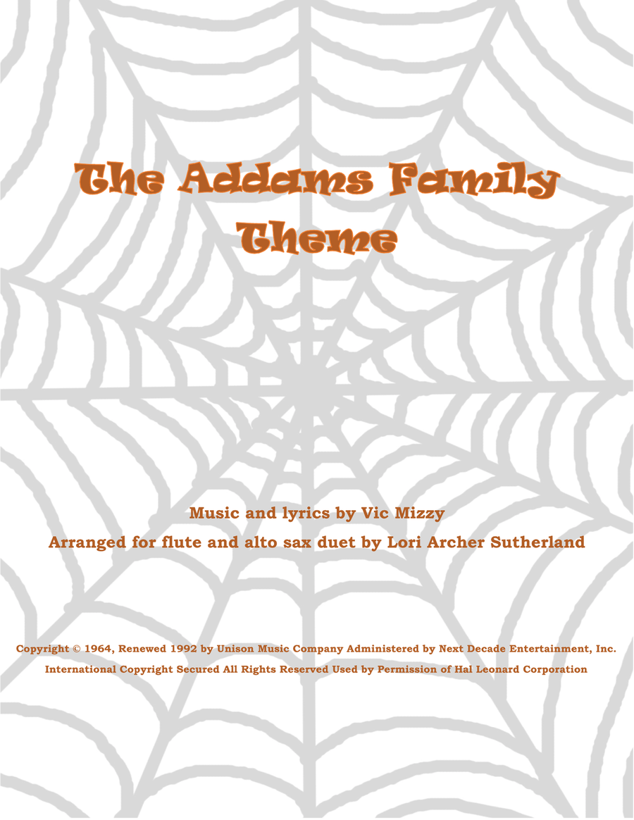 The Addams Family Theme Woodwind Duet scores gallery preview page 1