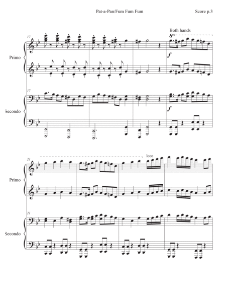 Pat-a-Pan/Fum Fum Fum Duet (1 Piano/4 Hands) image number null