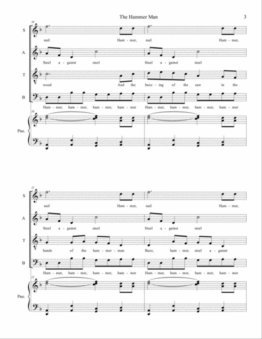 The Hammer Man The Hammer Man 4-Part scores gallery preview page 3
