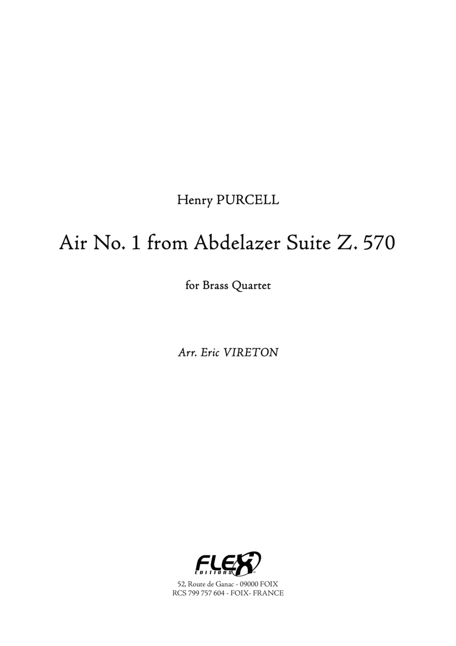 Air No. 1 from Abdelazer Suite Z. 570 Brass Quartet scores gallery preview page 1
