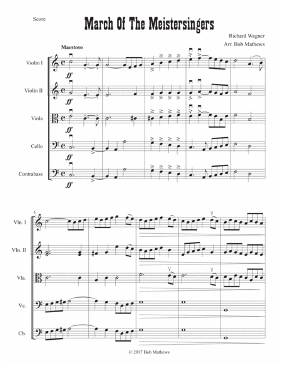 March Of The Meistersingers for string orchestra String Orchestra scores gallery preview page 2