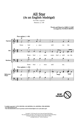Book cover for All Star (As an English Madrigal) (arr. Nathan Howe)