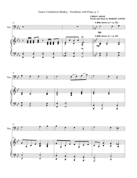 EASTER CELEBRATION MEDLEY (for Trombone and Piano with Trombone Part) image number null