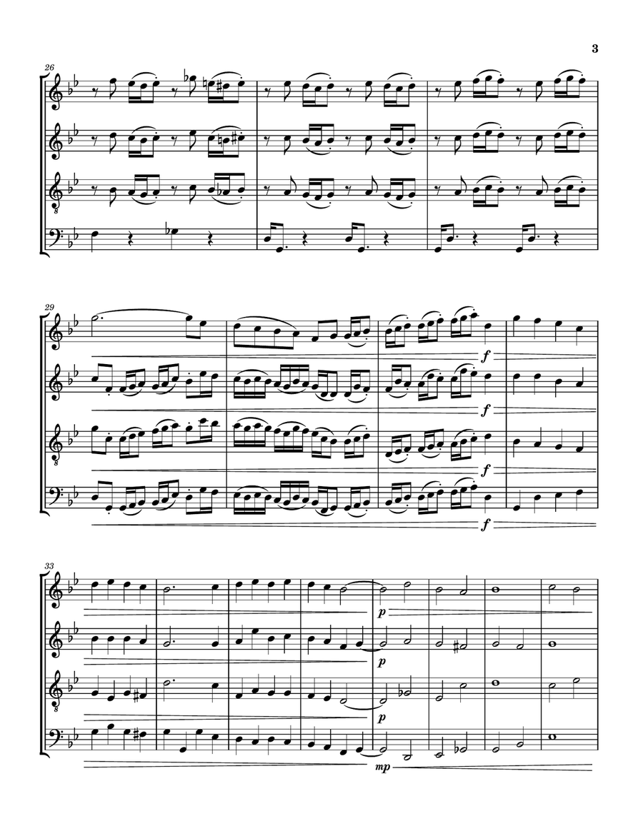Wind Quartet No. 1 in G Minor - “Waterwalk”, Op. 12 Woodwind Quartet scores gallery preview page 3