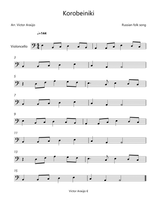 Korobeiniki (from Tetris) - Cello Lead Sheet