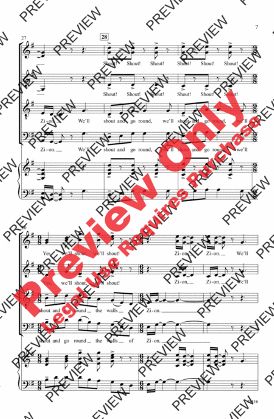 Zion's Walls 4-Part scores gallery preview page 7