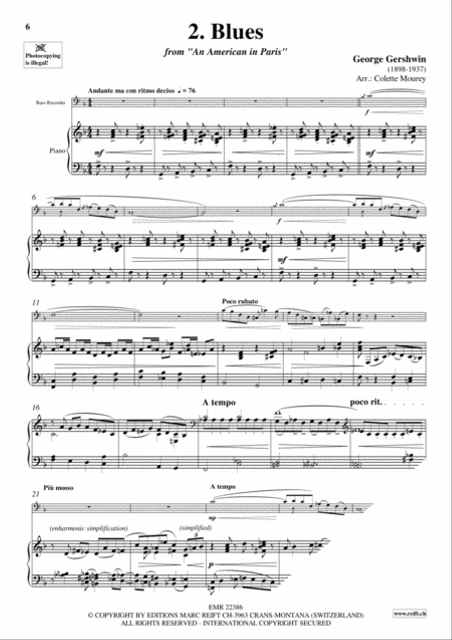 Gershwin 20 Greatest Hits Bass Recorder scores gallery preview page 4