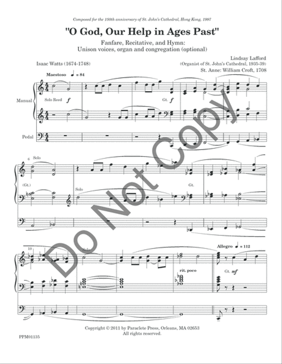 O God Our Help in Ages Past: Fanfare, Recitative and Hymn Organ scores gallery preview page 4