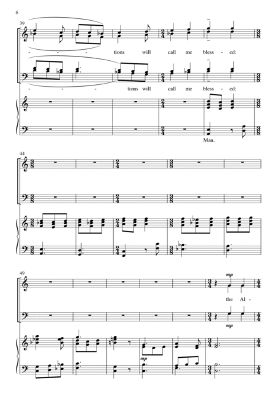 Magnificat and Nunc dimittis 4-Part scores gallery preview page 6