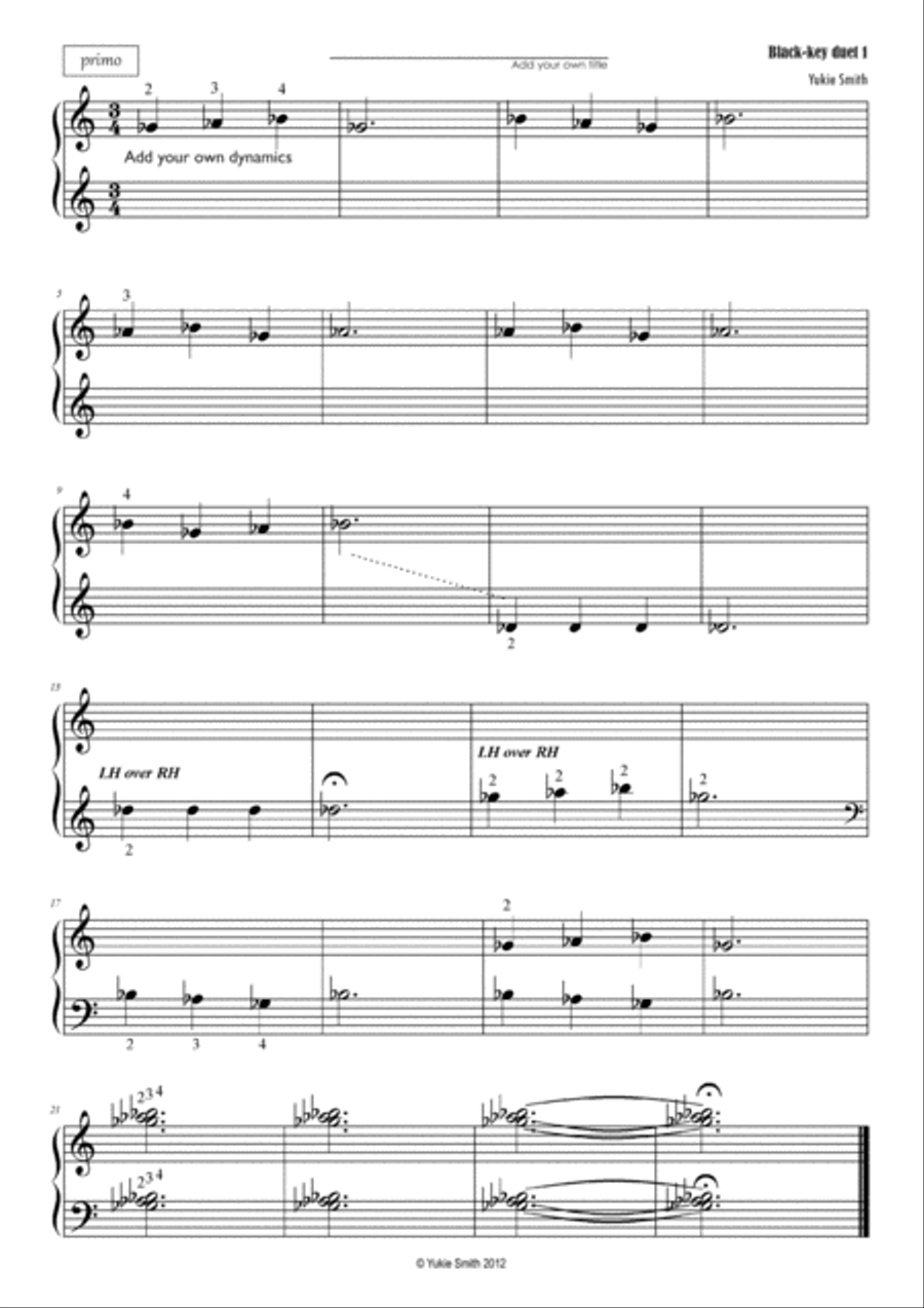 Black-Key Piano Duets for Beginners by Yukie Smith Easy Piano scores gallery preview page 2