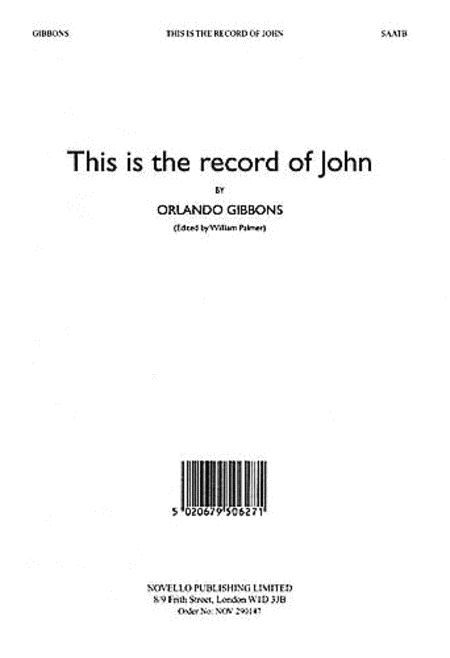 This Is The Record Of John (Alto Verse)