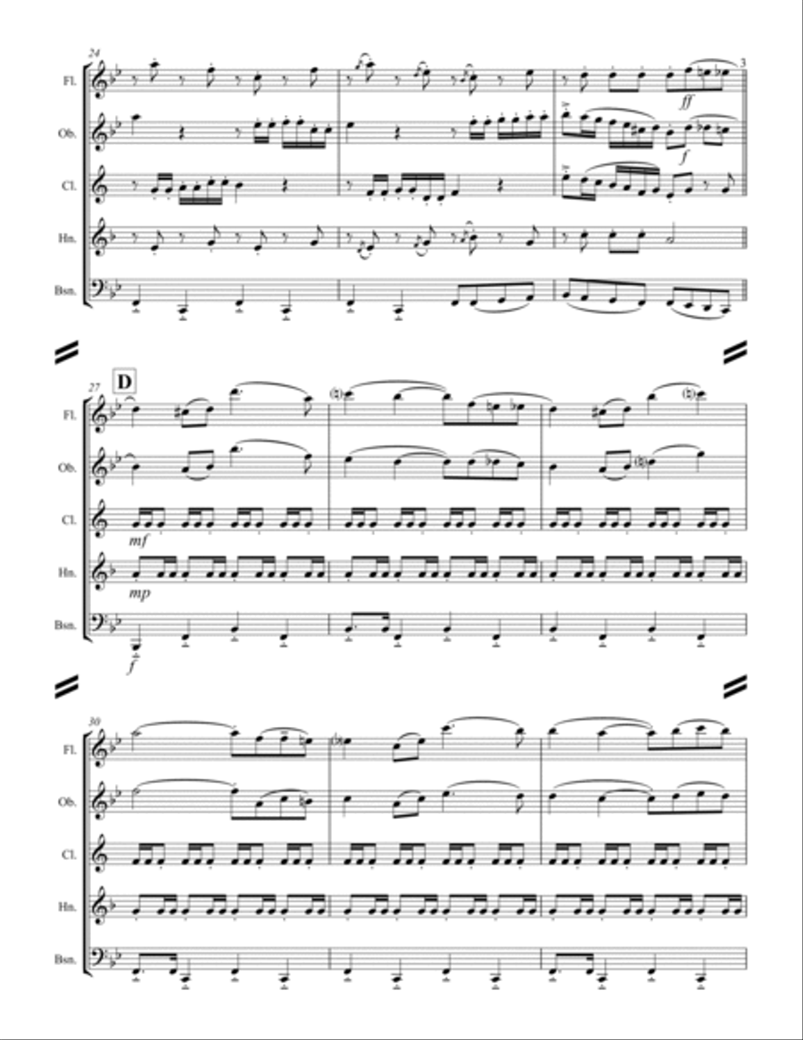 The Chicken Dance Woodwind Quintet scores gallery preview page 4