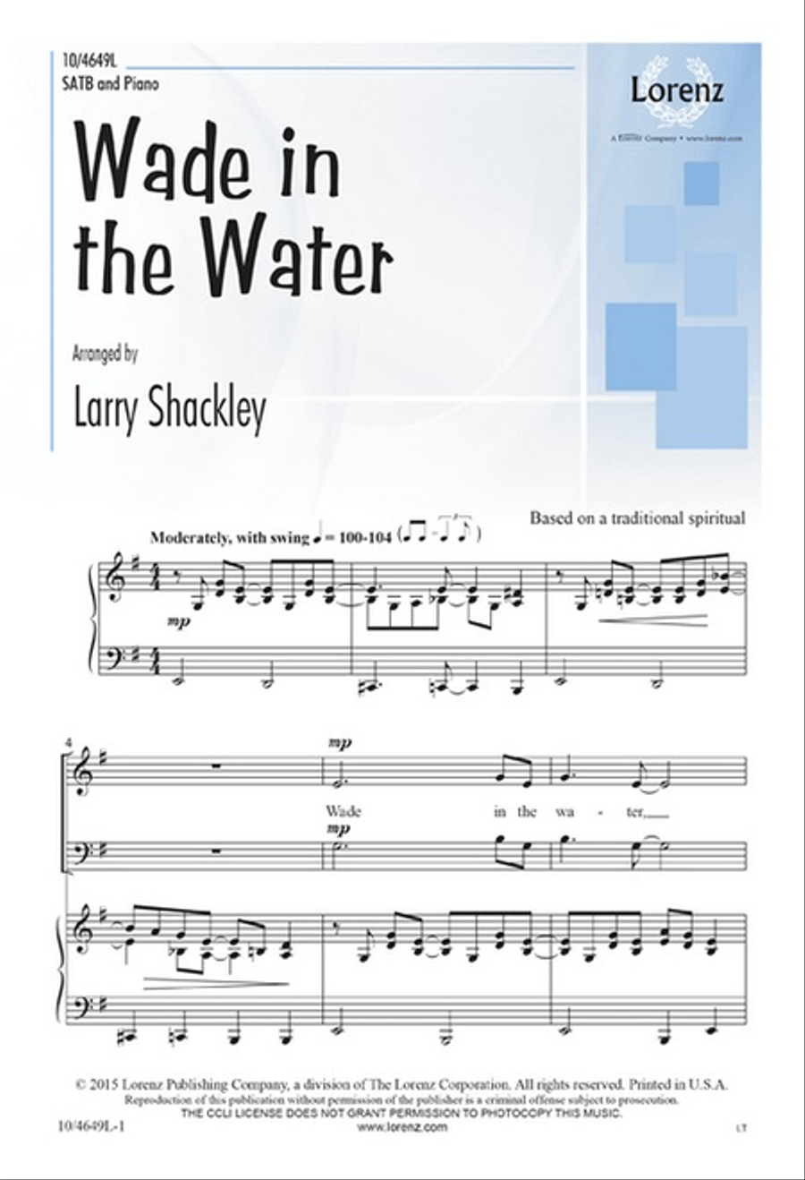 Wade in the Water Wade in the Water 4-Part scores gallery preview page 1
