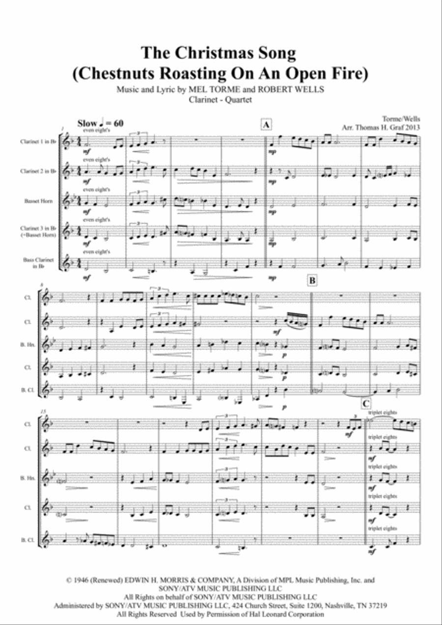 The Christmas Song (Chestnuts Roasting On An Open Fire) Woodwind Ensemble scores gallery preview page 2