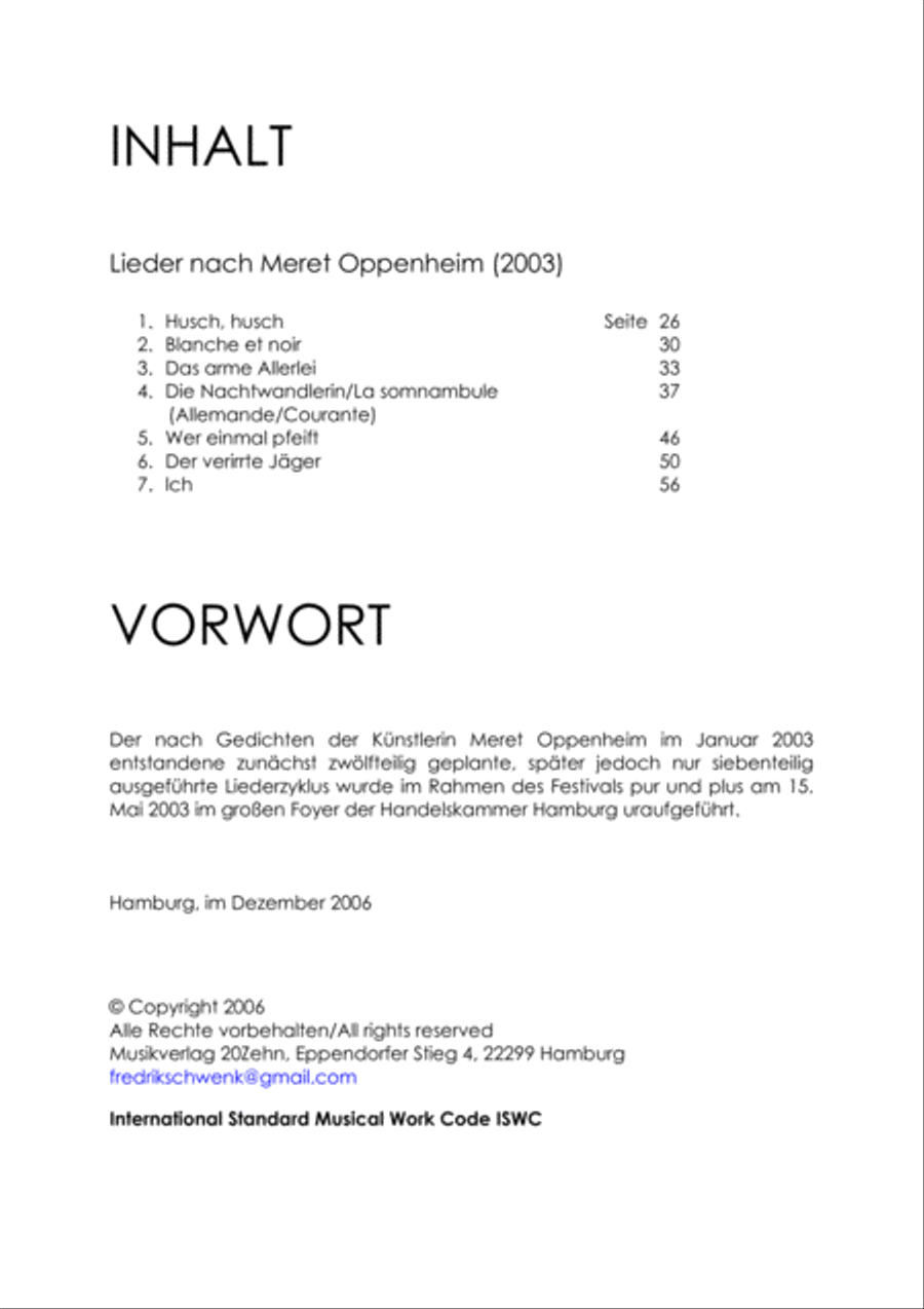 Lieder nach Meret Oppenheim Voice scores gallery preview page 2