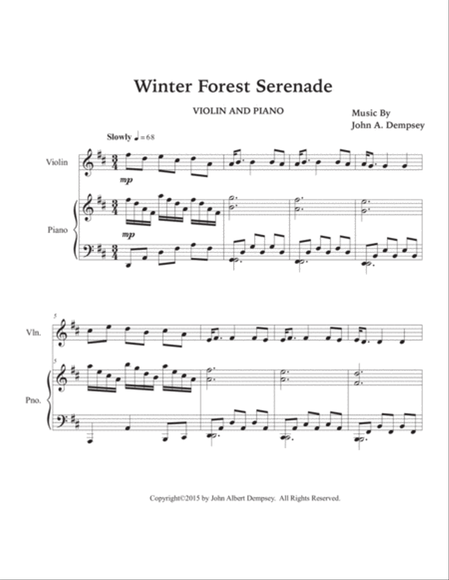 Winter Forest Serenade (Violin and Piano) Violin Solo scores gallery preview page 5