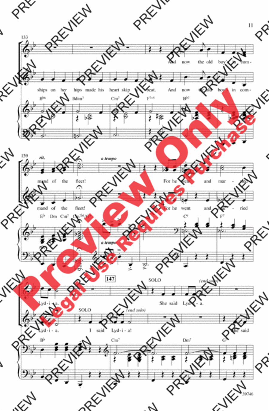 Lydia, the Tattooed Lady Women's Choir scores gallery preview page 11