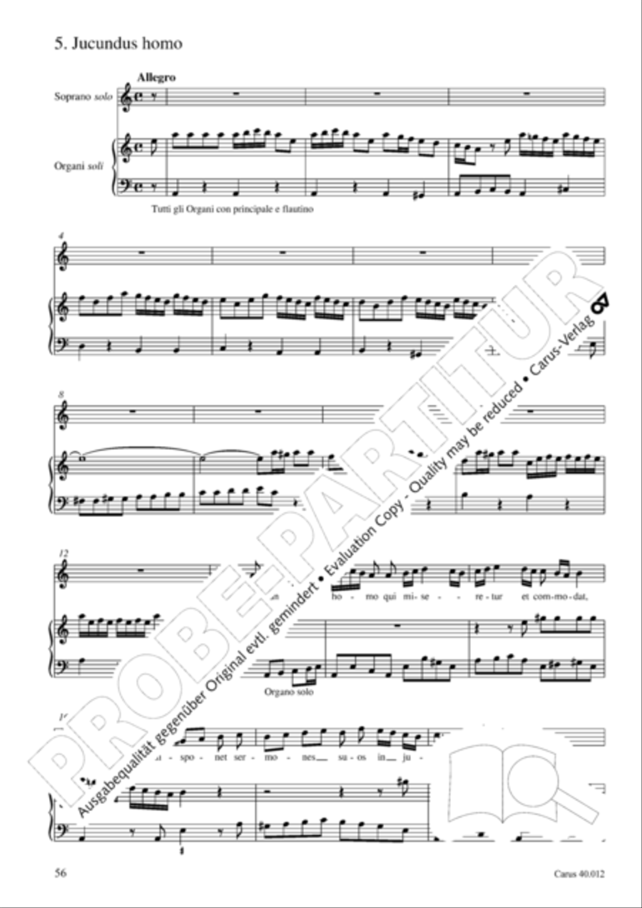 Beatus vir (How blest is he) Psalm 111 4-Part scores gallery preview page 57
