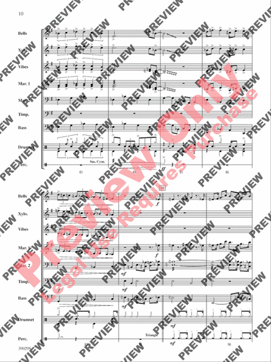 The Pink Panther Medley (Inspector Clouseau and The Pink Panther Theme) Percussion Ensemble scores gallery preview page 11