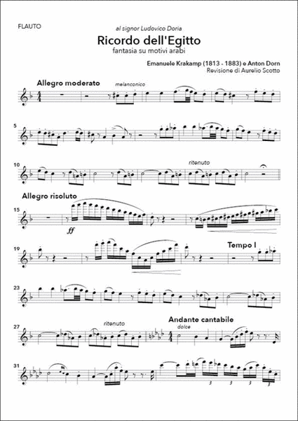 Lo Spirito Vagante Op.139, for Flute and Piano