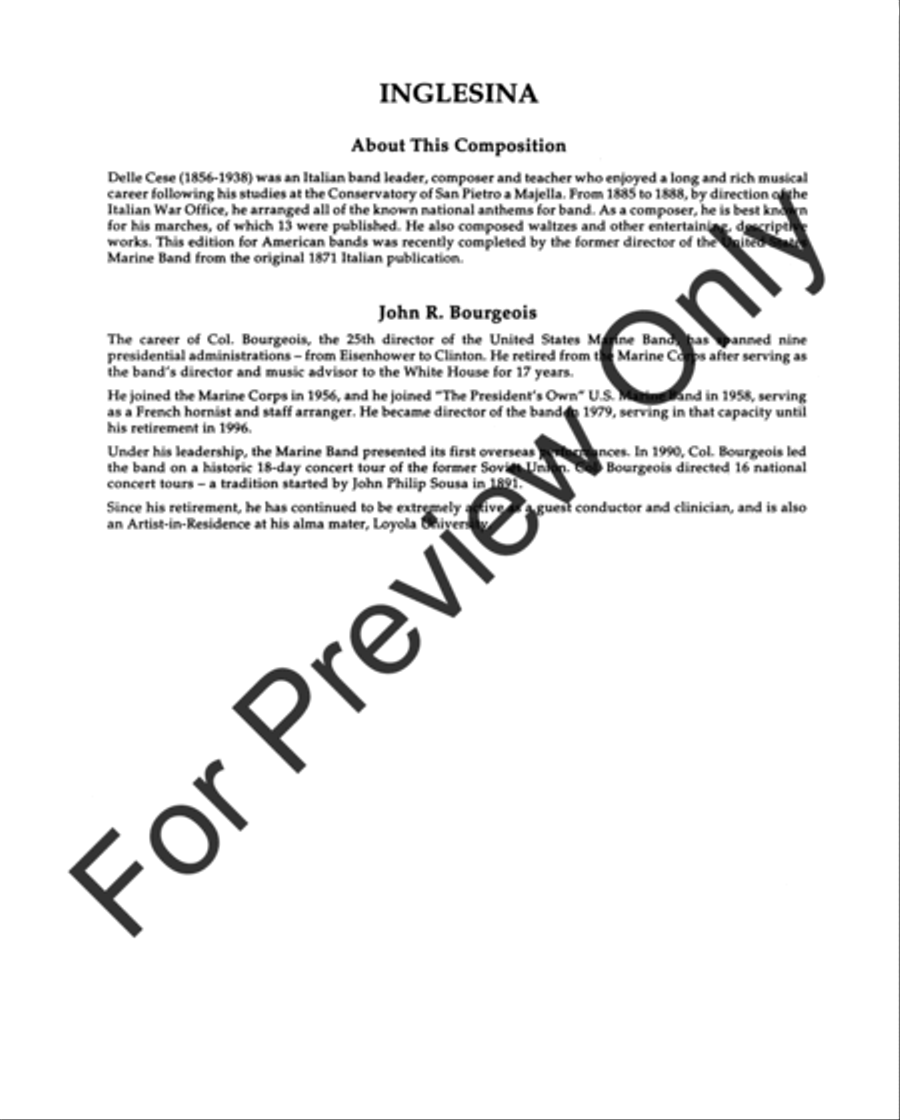 Inglesina The Little English Girl (Score) Concert Band scores gallery preview page 3