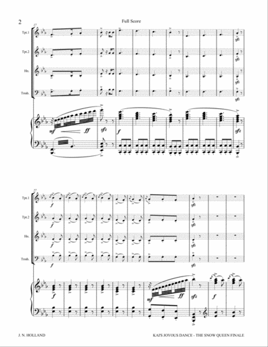 Kai's Joyous Dance: From the The Snow Queen Ballet, Arranged for Mixed Brass Quartet (or Less) and P Brass Quartet scores gallery preview page 6