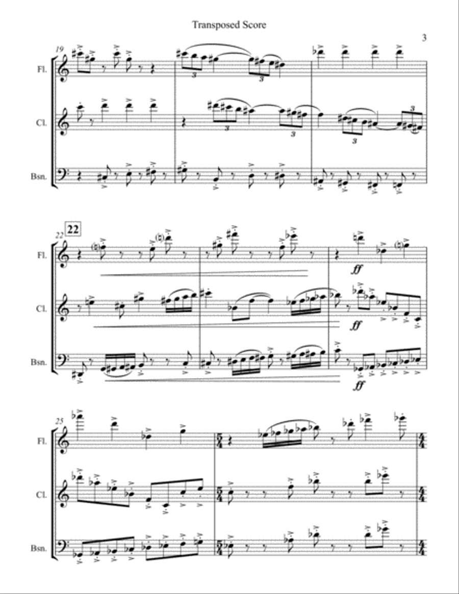 March of the Trapezoids for Woodwind Trio Woodwind Trio scores gallery preview page 3