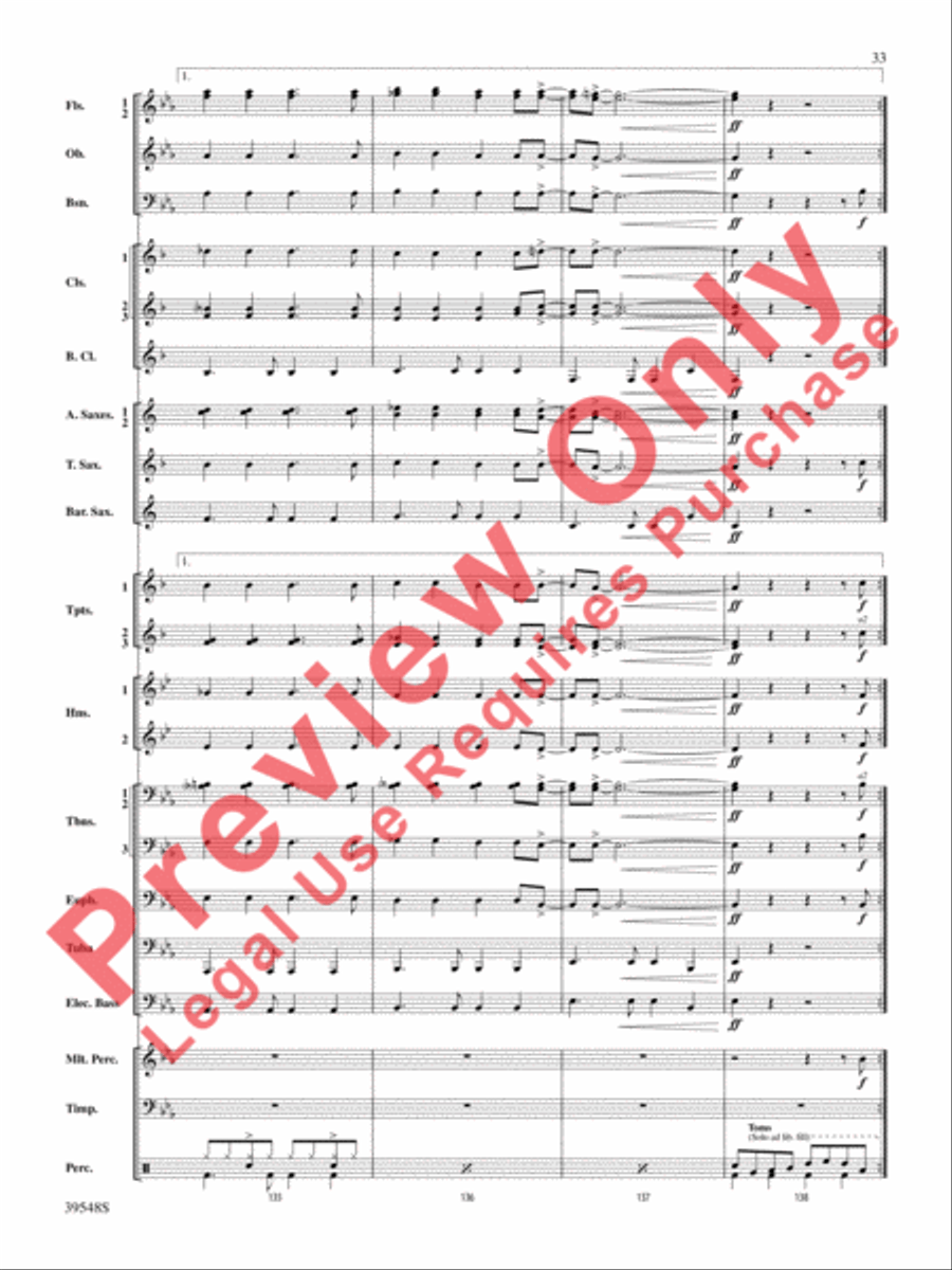 The Beatles Remembered Concert Band scores gallery preview page 34