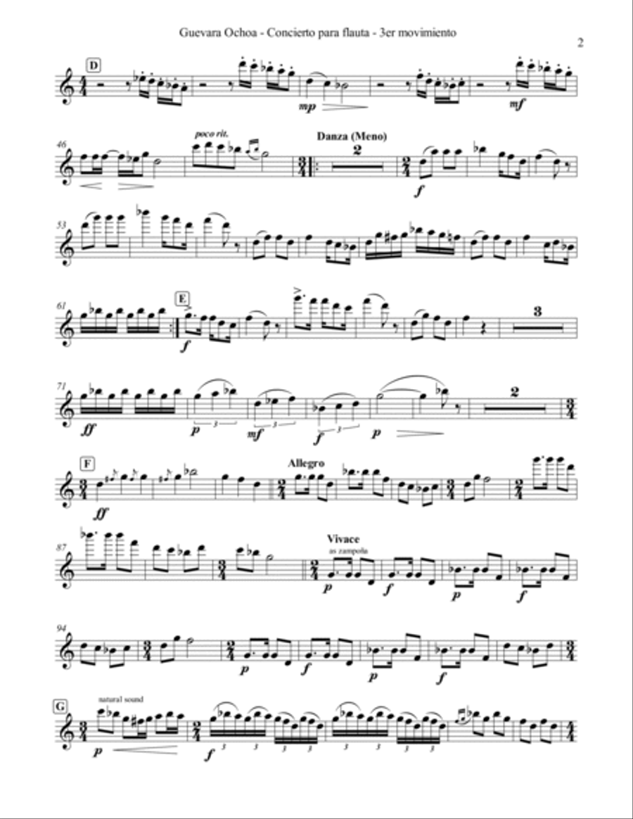 Concierto para flauta y cuerdas (Piano reduction) Flute Solo scores gallery preview page 6
