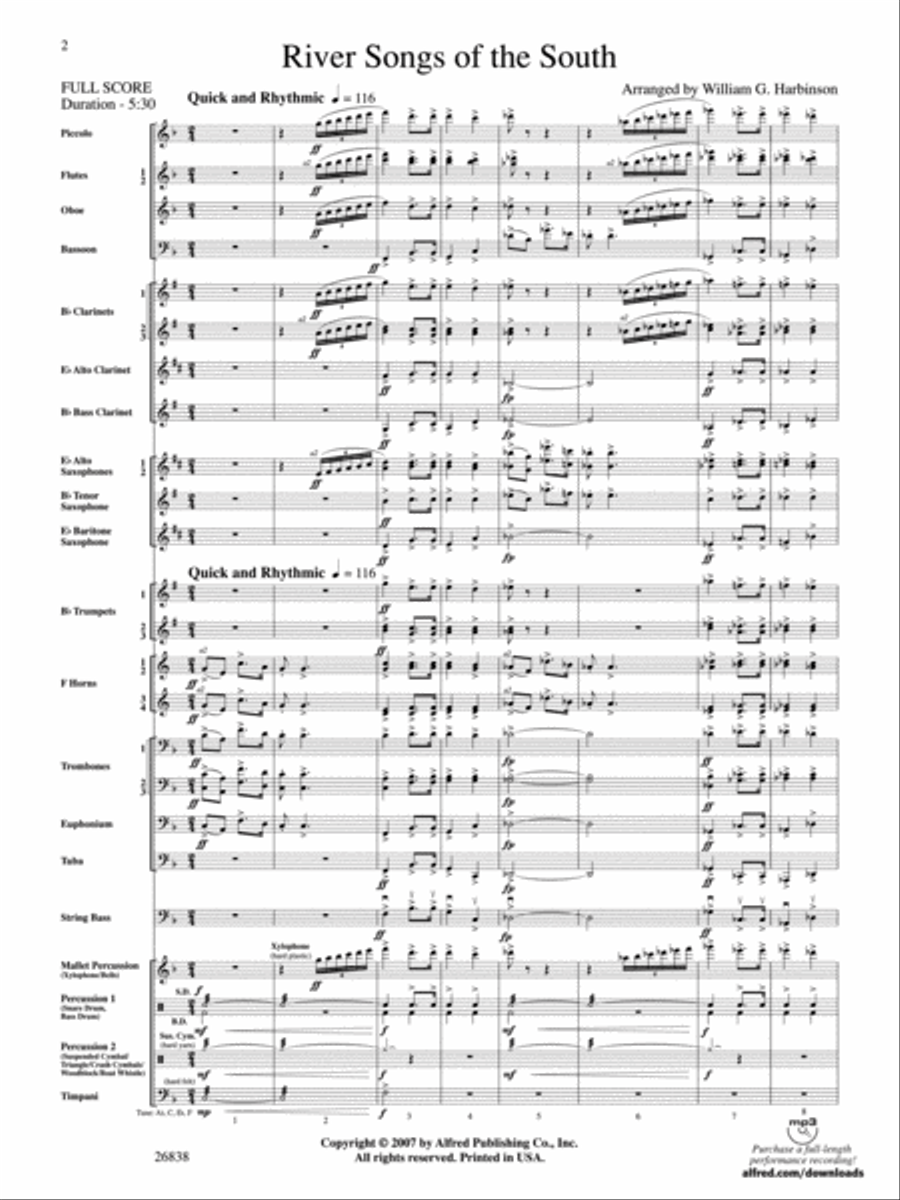 River Songs of the South Concert Band scores gallery preview page 2