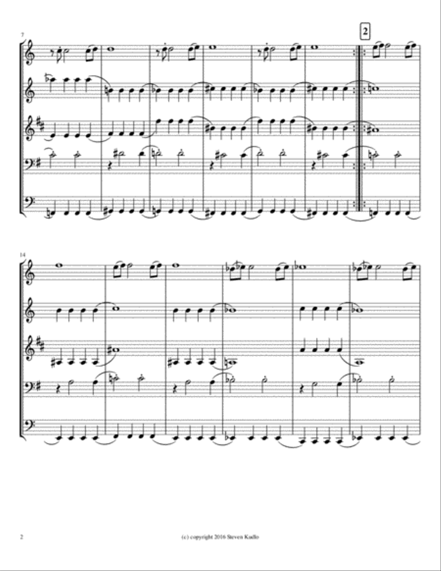 Minimalist Piece No. 39 for Wind Quintet Woodwind Quintet scores gallery preview page 2