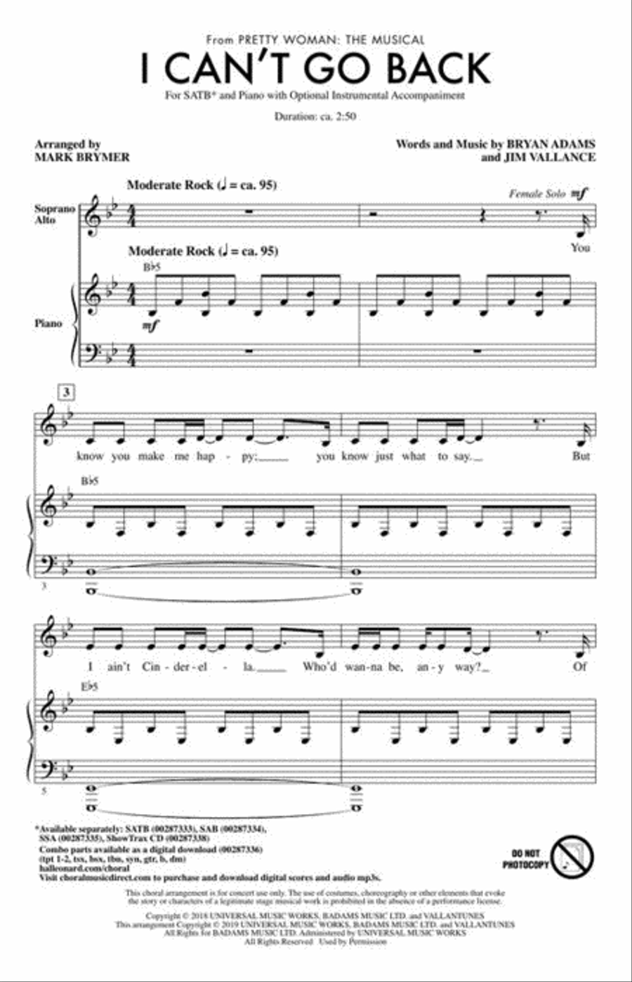 I Can't Go Back I Can't Go Back 4-Part scores gallery preview page 3