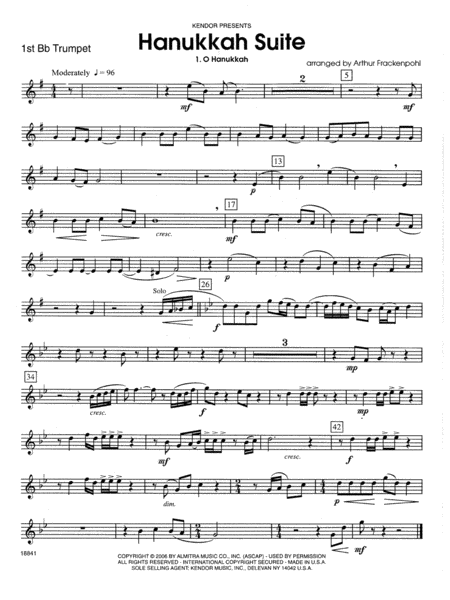 Hanukkah Suite - 1st Bb Trumpet