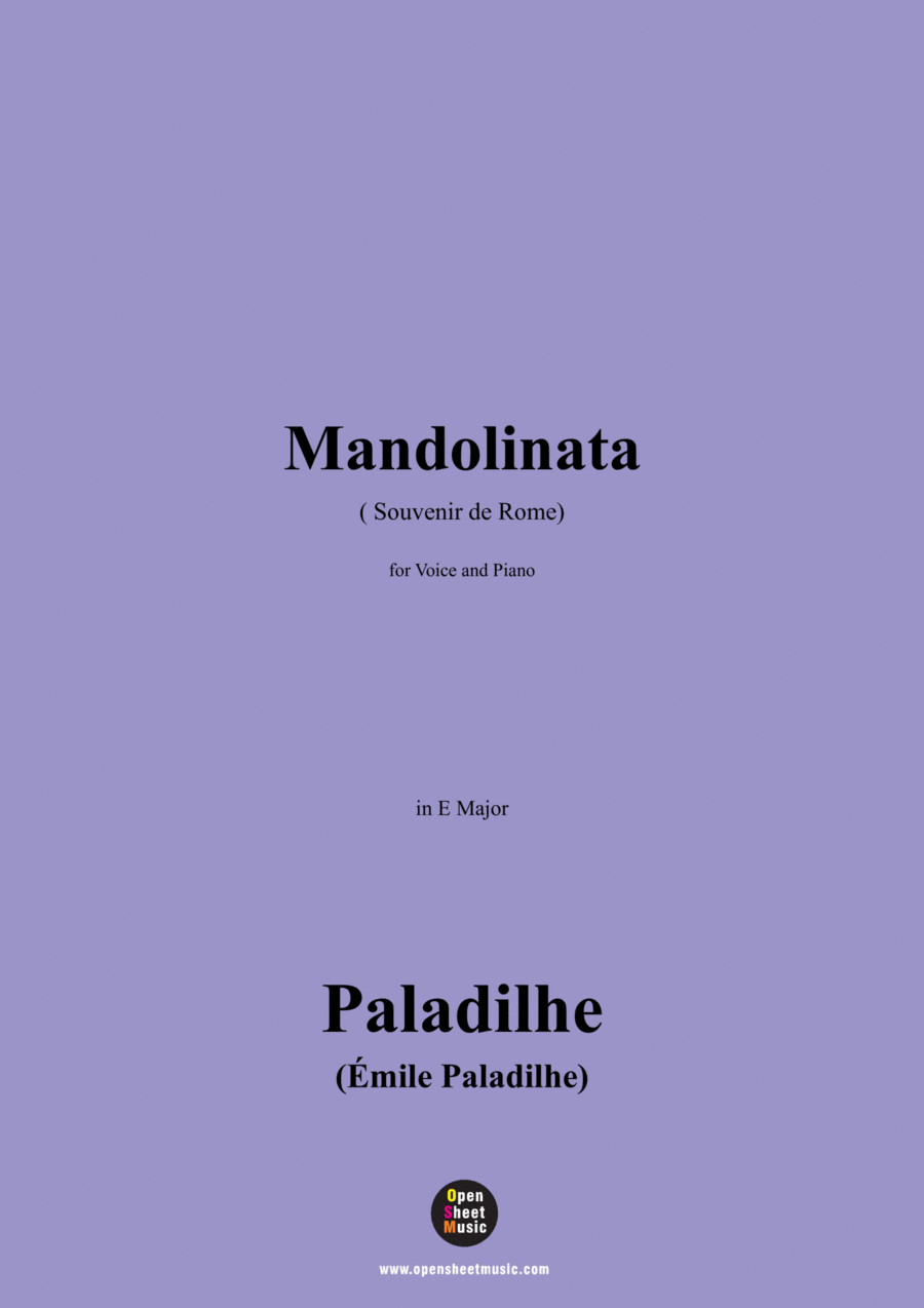 Paladilhe-Mandolinata( Souvenir de Rome),in E Major Voice scores gallery preview page 1